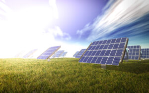 solar cells syetem 3d rendering
