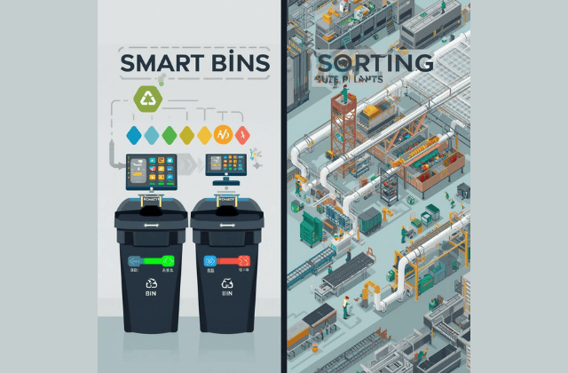 AI Waste Sorting:  Smart Bins vs. Industrial Sorting Plants